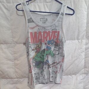 Marvel Gray Tank Top with Superhero Graphics